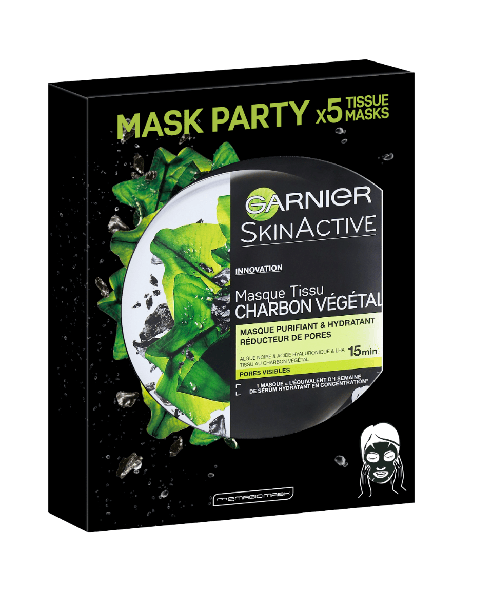 Garnier SkinActive Masker 5pak Charcoal