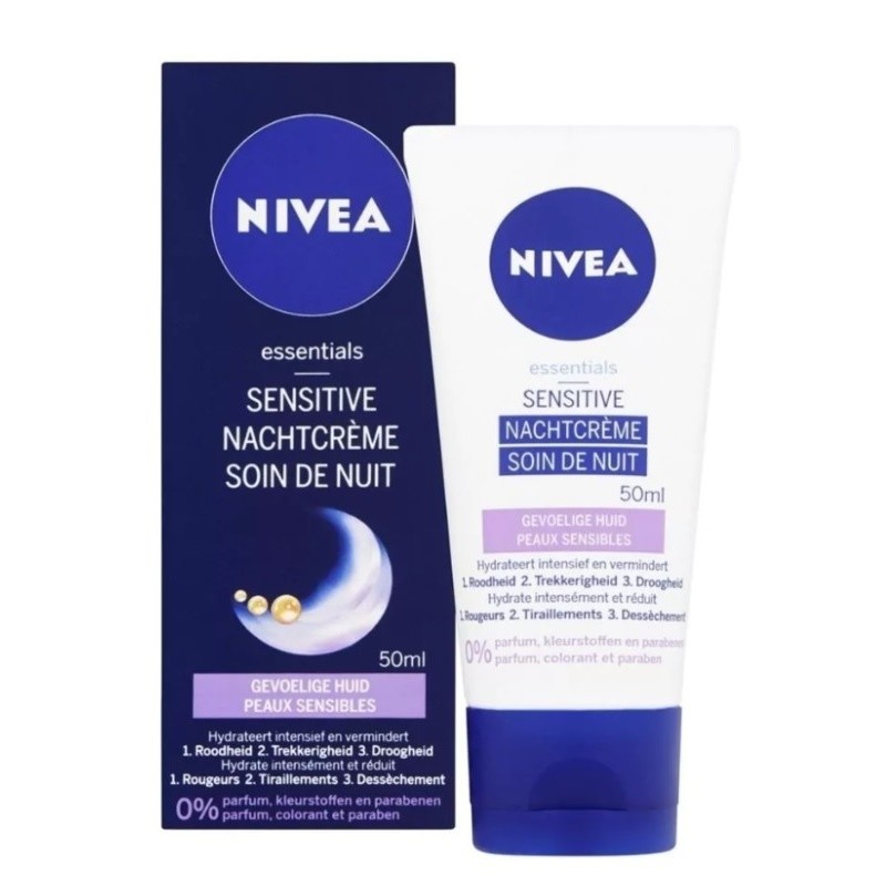 Nivea Nachtcrème 50 ml Essentials Sensitive