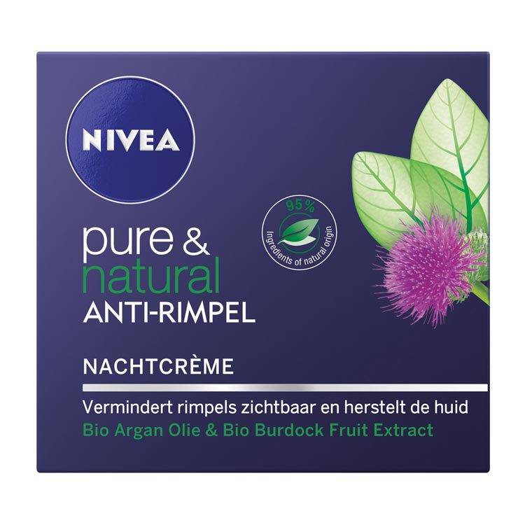 Nivea Visage Pure&Natural Nachtcreme Anti-Rimpel - 50ml