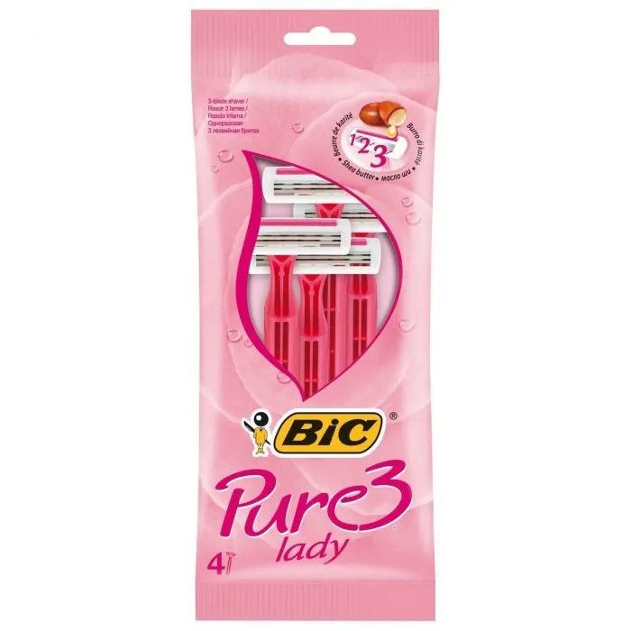 BIC Pure 3 Lady Pink - Set van 4