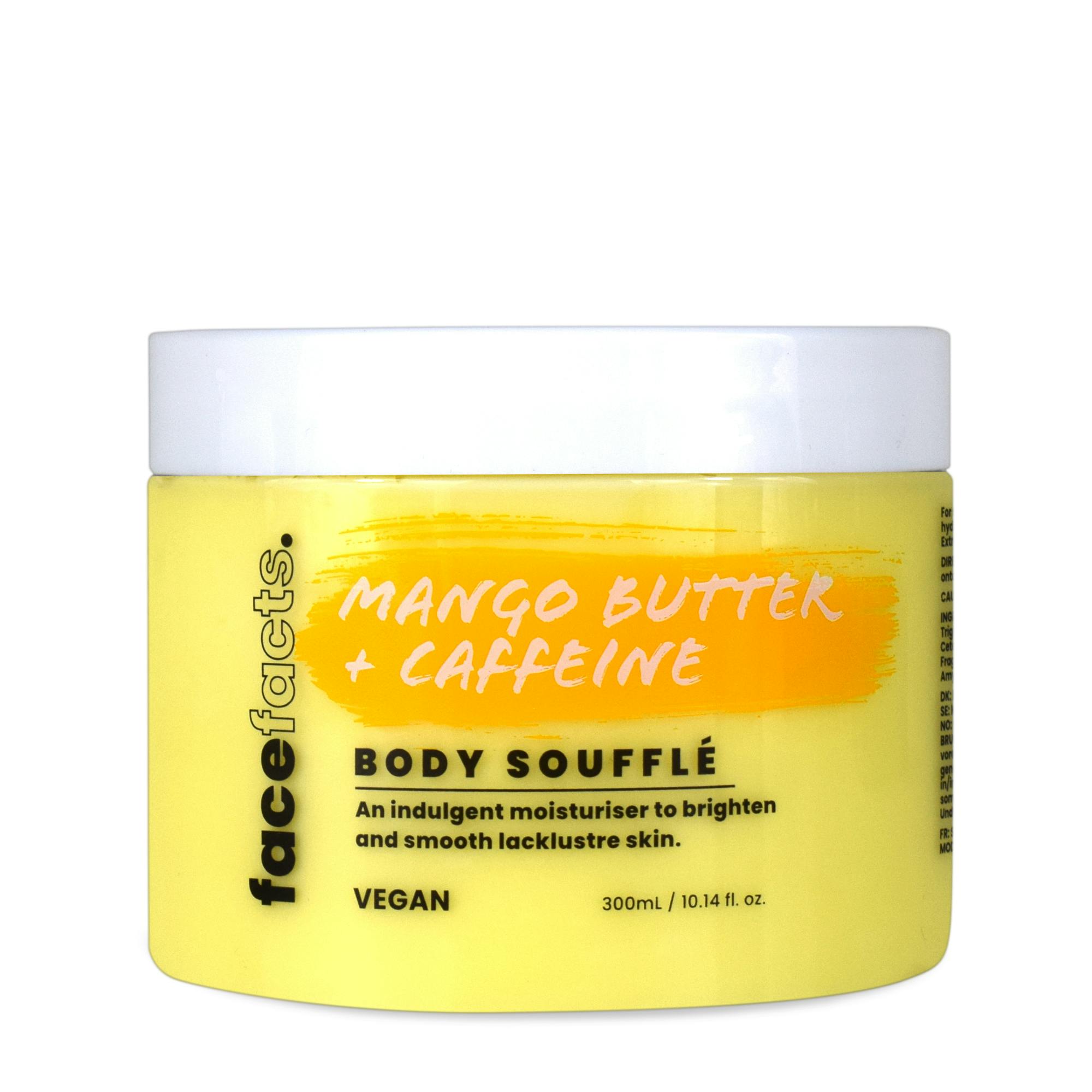Face Facts Body Souffle Moisturiser Mango Butter & Caffeine 300 ml