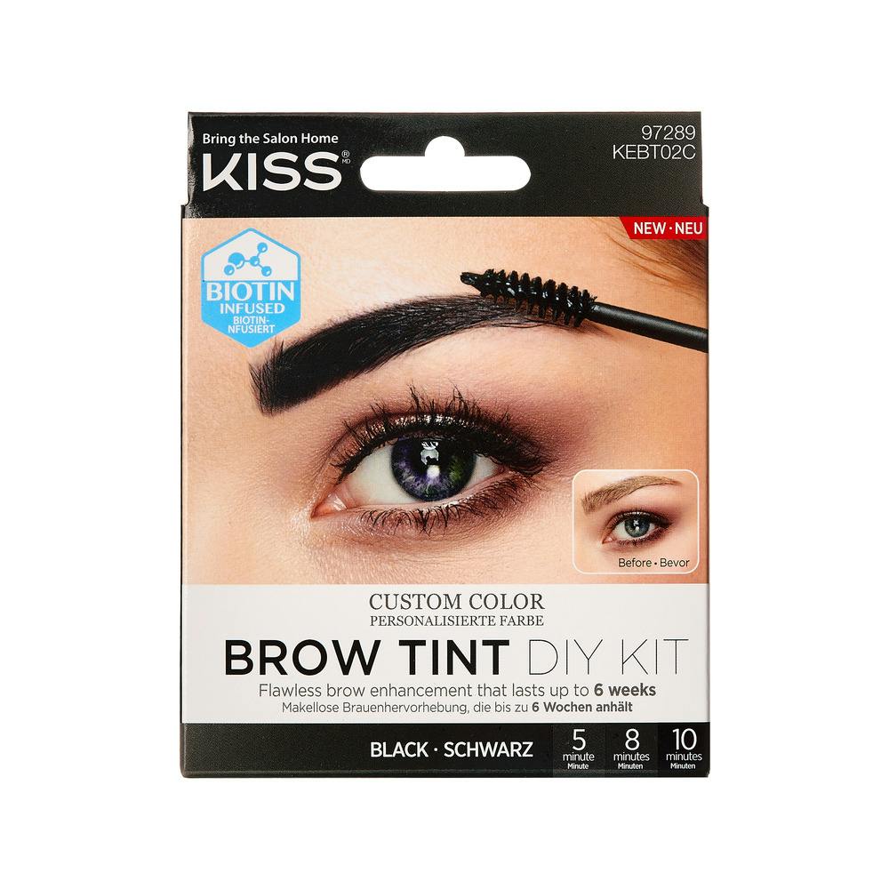 Kiss Brow Tint Diy Kit Black 2 x 10 ml + 2 st