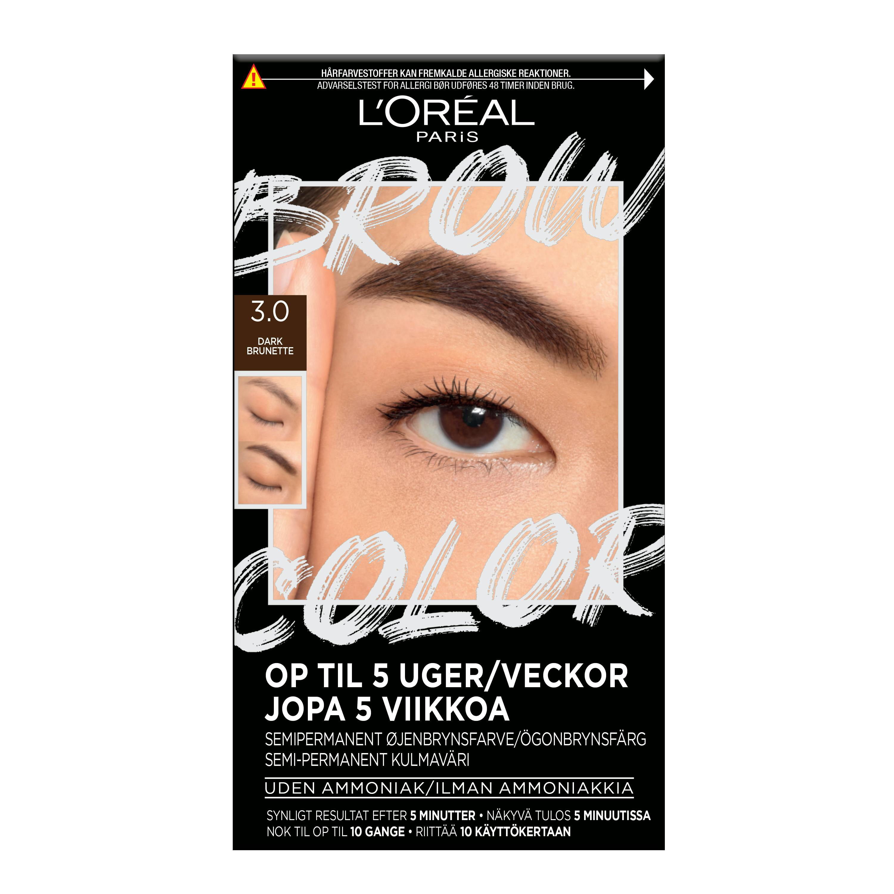 L'Oréal Paris Brow Color Semi Permanent Eyebrow Color 3.0 Dark Brunette 1 st
