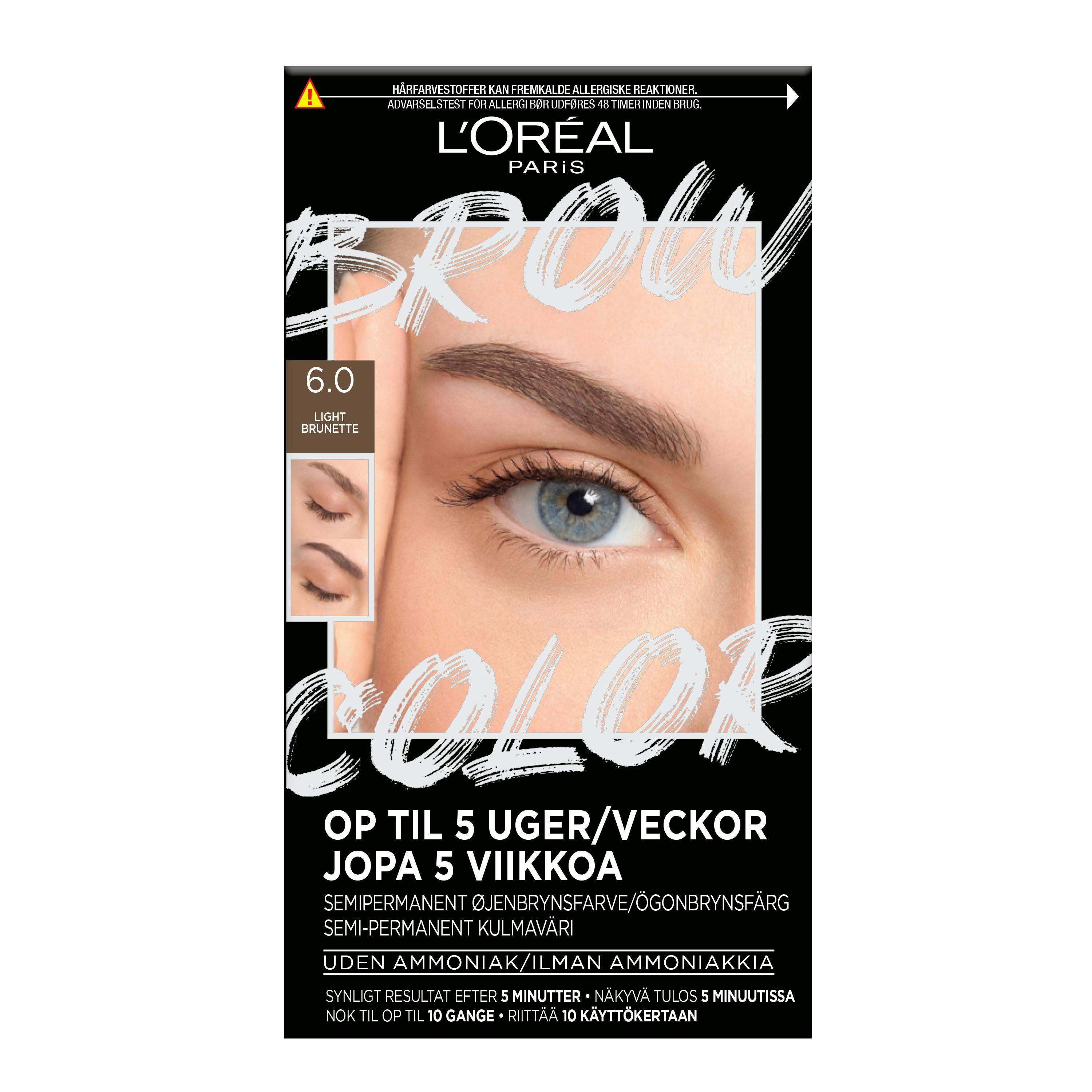 L'Oréal Paris Brow Color Semi Permanent Eyebrow Color 6.0 Light Brunette 1 st