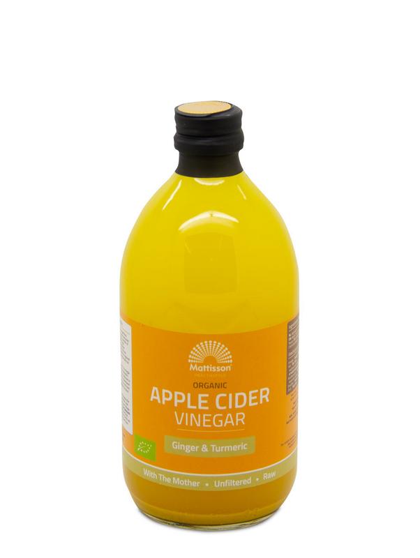 Mattisson Apple cider vinegar ginger&turmeric appelazijn bio 500 ml