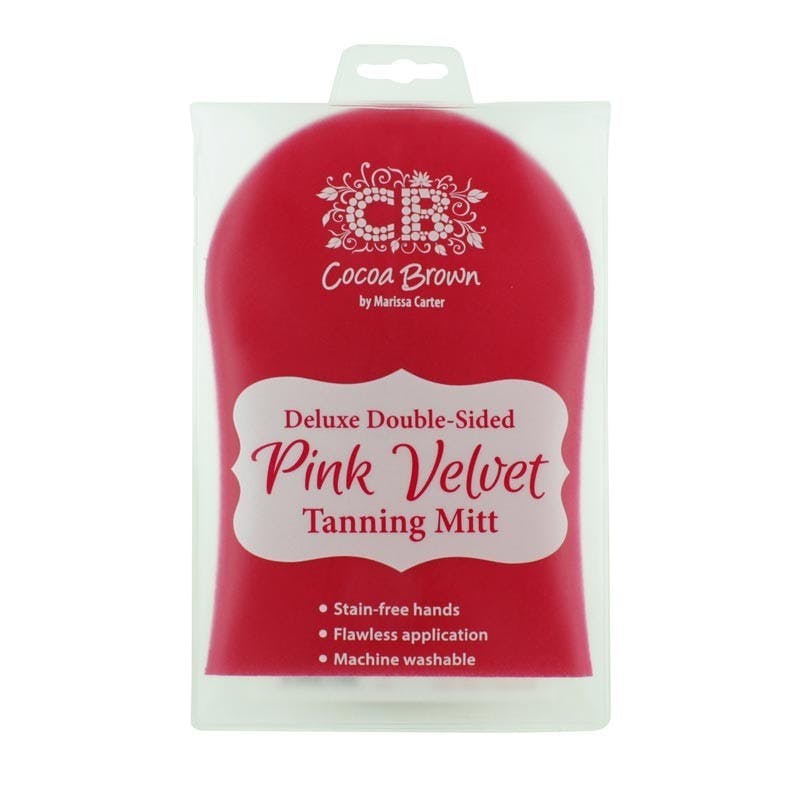 Cocoa Brown Deluxe Double Sided Pink Velvet Tanning Mitt 1 st