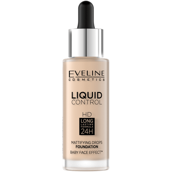Eveline Liquid Control Foundation With Dropper 001 Porcelain 32 ml