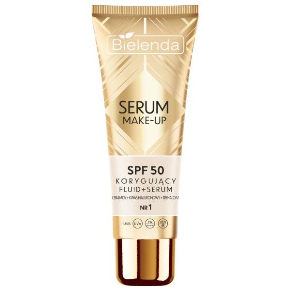 Bielenda Make-up Serum Correcting Fluid+Serum SPF50 For All Skin Types Shade 1 30 ml