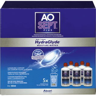 AOSept Plus HydraGlyde 6 maanden (5x360ml)