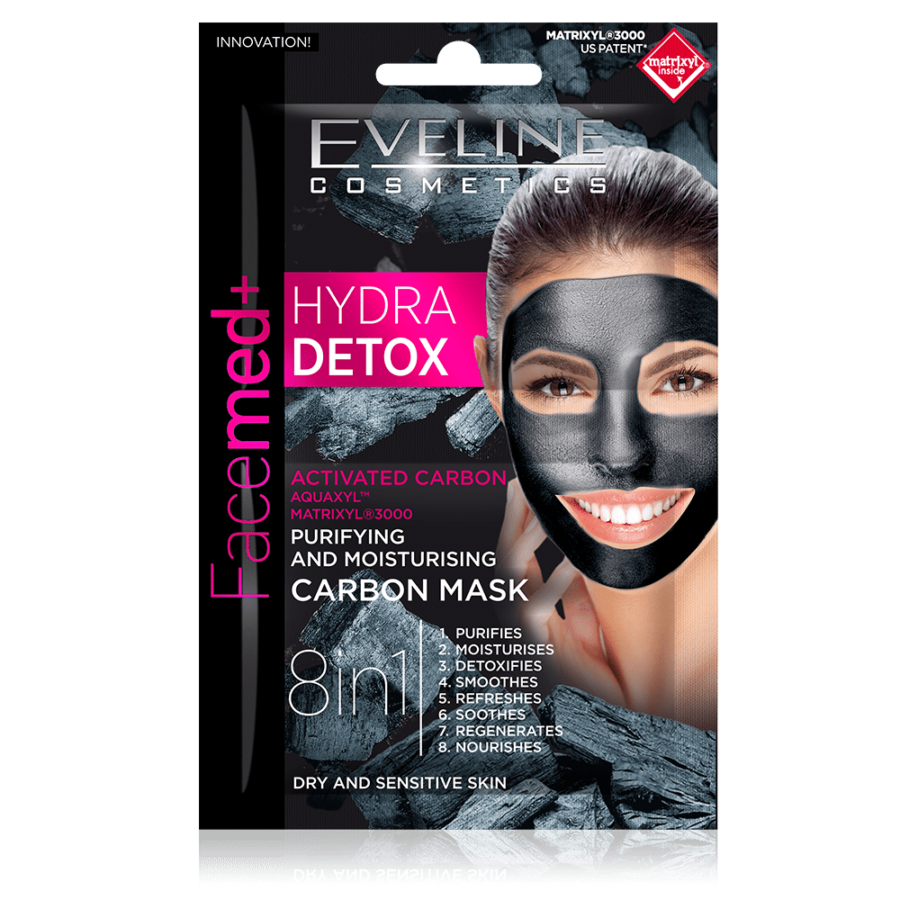 Eveline Facemed+ Hydra Detox Carbon Mask Dry & Sensitive Skin 2 x 5 ml