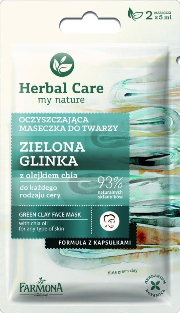 Herbal Care Green Clay Face Mask 2 x 5 ml