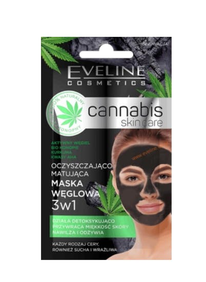 Eveline Cannabis Skin Care 3in1 Charcoal Mask 7 ml