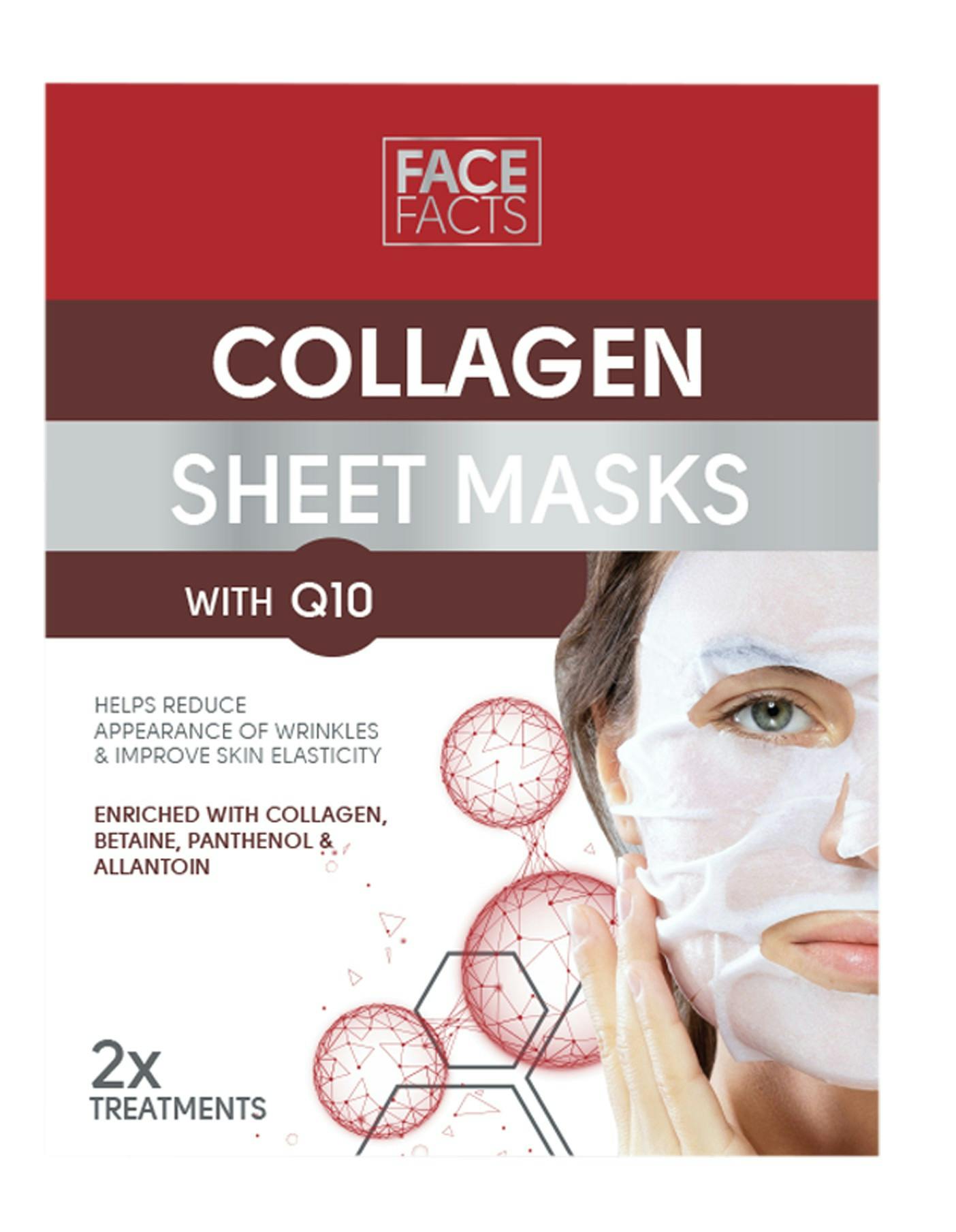 Face Facts Collagen Q10 Sheet Masks 2 st