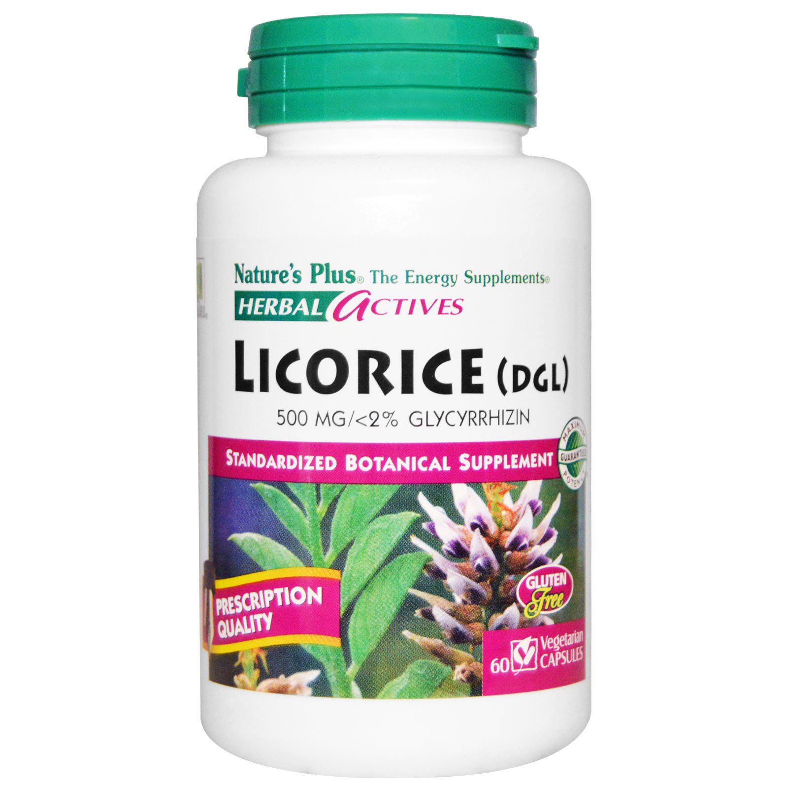 Nature's Plus Herbal Actives, Licorice (DGL), 500 mg (60 Veggie Caps) - 