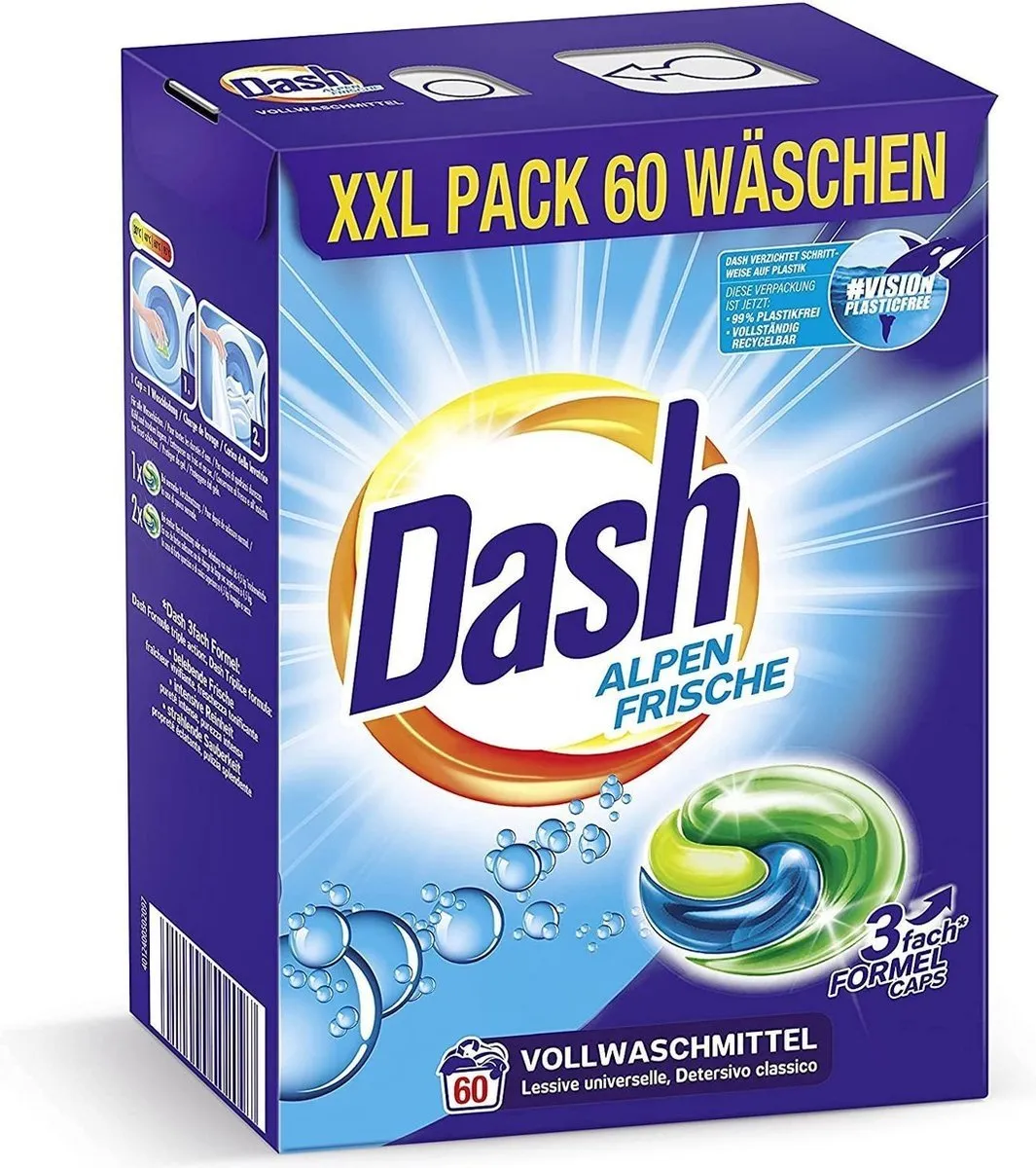 Dash Pods Alpen Frische XXL Pack - 60 Wasbeurten