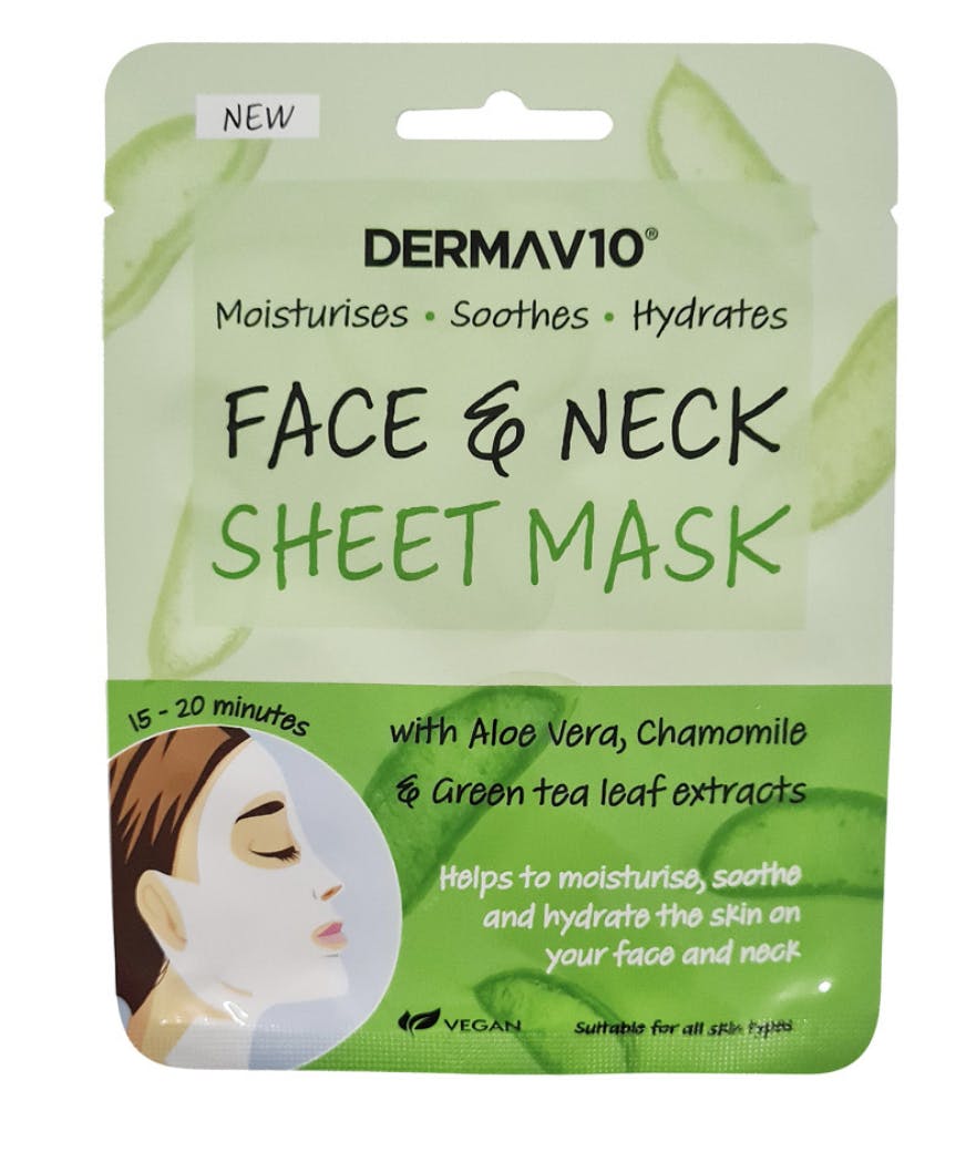 DermaV10 Aloe Vera Face And Neck Sheet Mask 1 st