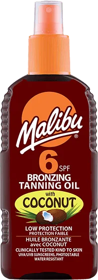 Malibu Zonnebrand SPF6 Bronzing Tanning Oil Coconut - 200 ml