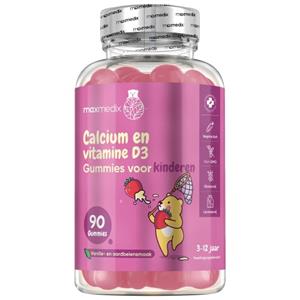 Maxmedix Calcium + vitamine D3 gummies voor kids - 90 gummies - Vanille en aardbeien smaak