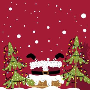Duni 20x Kerst servetten rood met kerstman 33 x 33 cm -