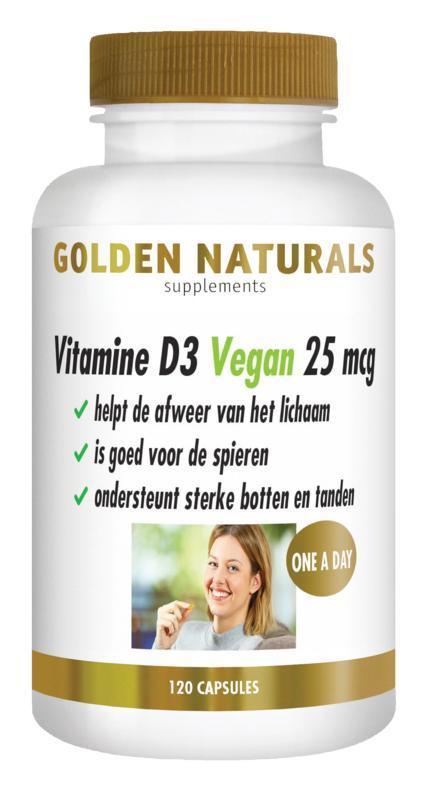 Golden Naturals Vitamine d3 vegan 25 mcg 120 Vegicapsules