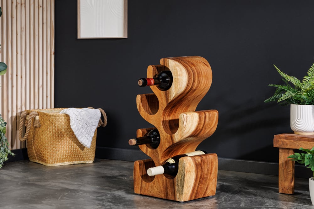 Invicta Interior Decoratief wijnrek ARTE 50cm natuurlijke suarhout handgemaakte flessenhouder - 43302