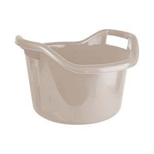 Hega Hogar Grote teil/afwasbak/kuip - kunststof - rond - handvatten - x 24 cm - 14 liter - beige -