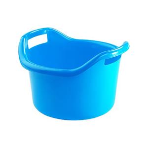 Hega Hogar Grote teil/afwasbak/kuip - kunststof - rond - handvatten - x 24 cm - 14 liter - blauw -