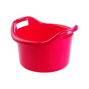 Hega Hogar Grote teil/afwasbak/kuip - kunststof - rond - handvatten - x 24 cm - 14 liter - rood -