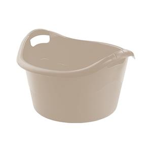 Hega Hogar Grote teil/afwasbak/kuip - kunststof - rond - handvatten - 45 x 27 cm - 18 liter - beige -