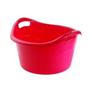 Hega Hogar Grote teil/afwasbak/kuip - kunststof - rond - handvatten - 45 x 27 cm - 18 liter - rood -