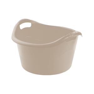 Hega Hogar Grote teil/afwasbak/kuip - kunststof - rond - handvatten - 54 x 32 cm - liter - beige -