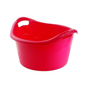 Hega Hogar Grote teil/afwasbak/kuip - kunststof - rond - handvatten - 54 x 32 cm - liter - rood -