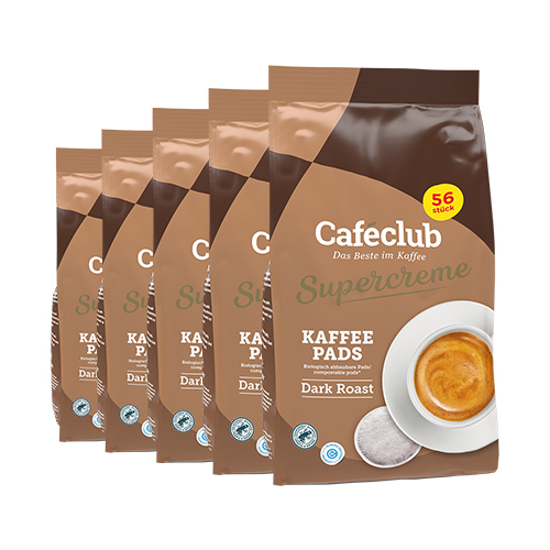 Caféclub  Supercreme Koffiepads Dark Roast - 5x 56 pads