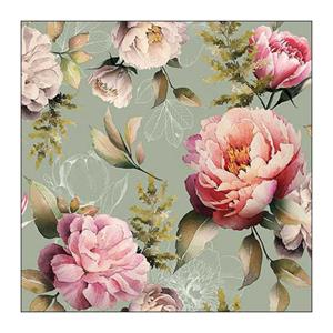 Ambiente Servet 33 Peonies Composition Green FSC Mix