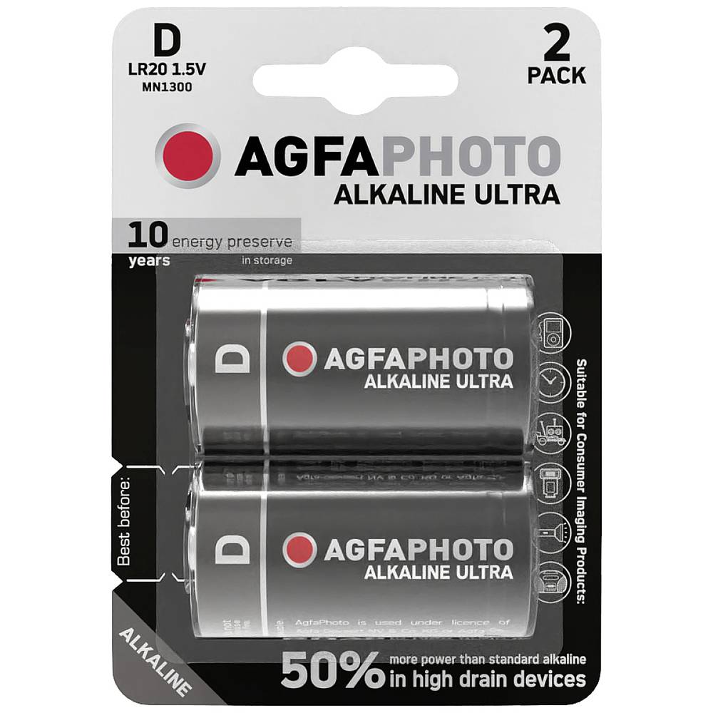 AgfaPhoto Ultra LR20 D batterij (mono) Alkaline 1.5 V 2 stuk(s)