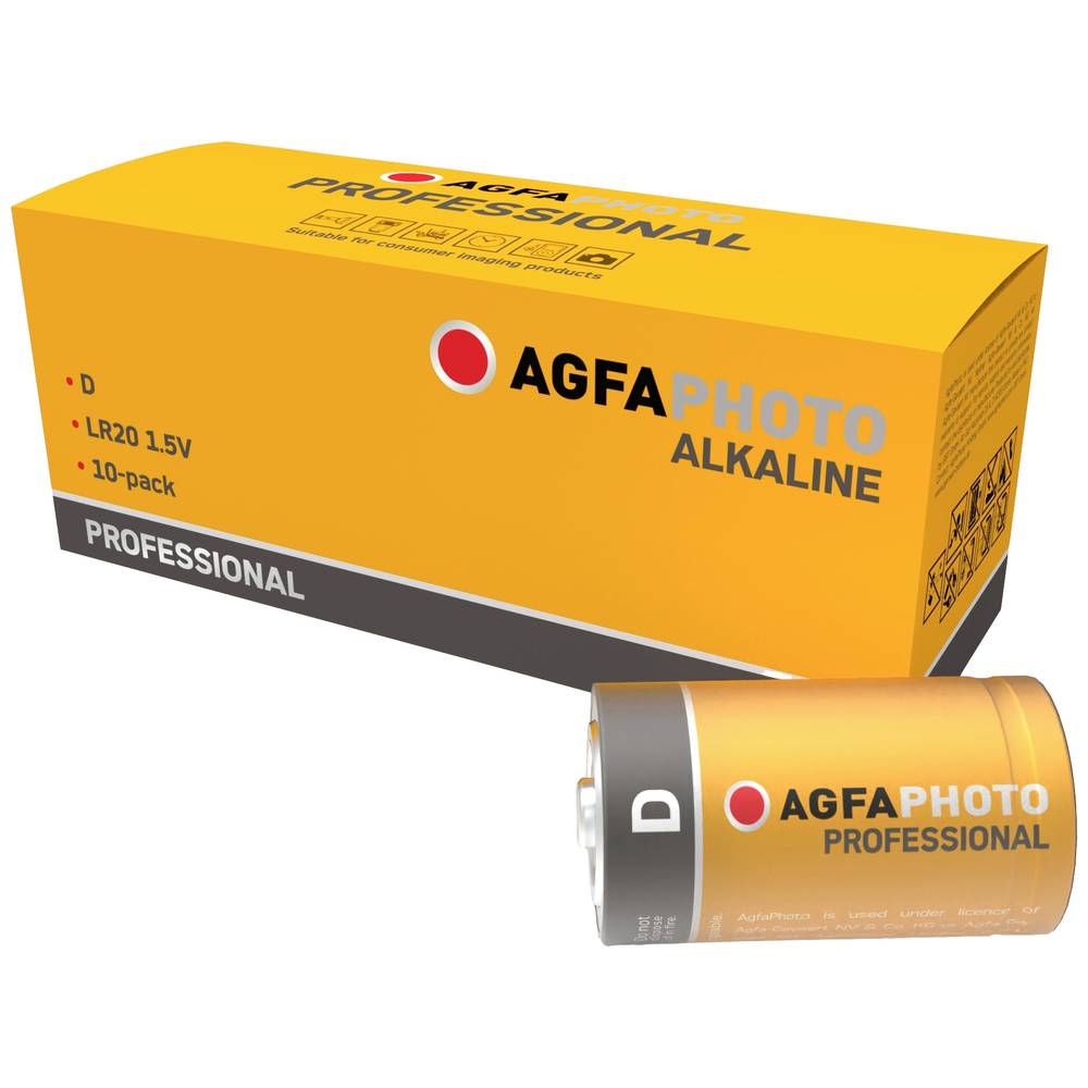 AgfaPhoto Professional LR20 D batterij (mono) Alkaline 1.5 V 10 stuk(s)