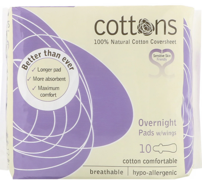 Cottons Nacht maandverband 10 stuks