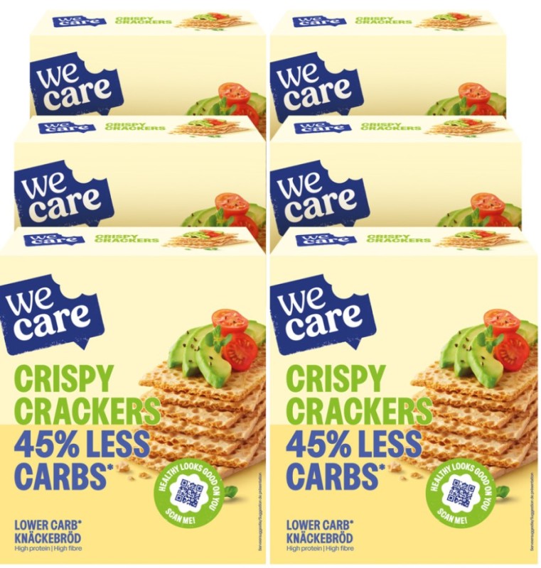 WeCare Lower carb crispy crackers 6x100gr