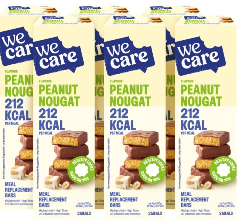 WeCare Meal replacement bars peanut nougat 6x116gr