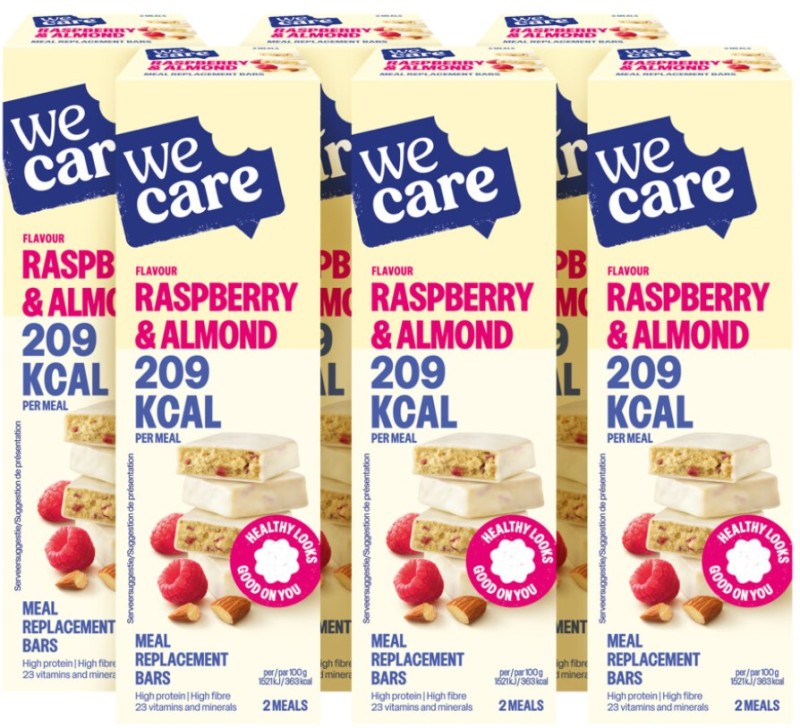 WeCare Meal replacement bars raspberry almond 6x116gr