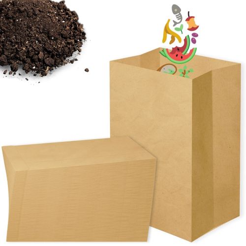 Composto Gft Afvalzakken 10 Liter X 40 Stuks - 100% Composteerbare Zakken Papier