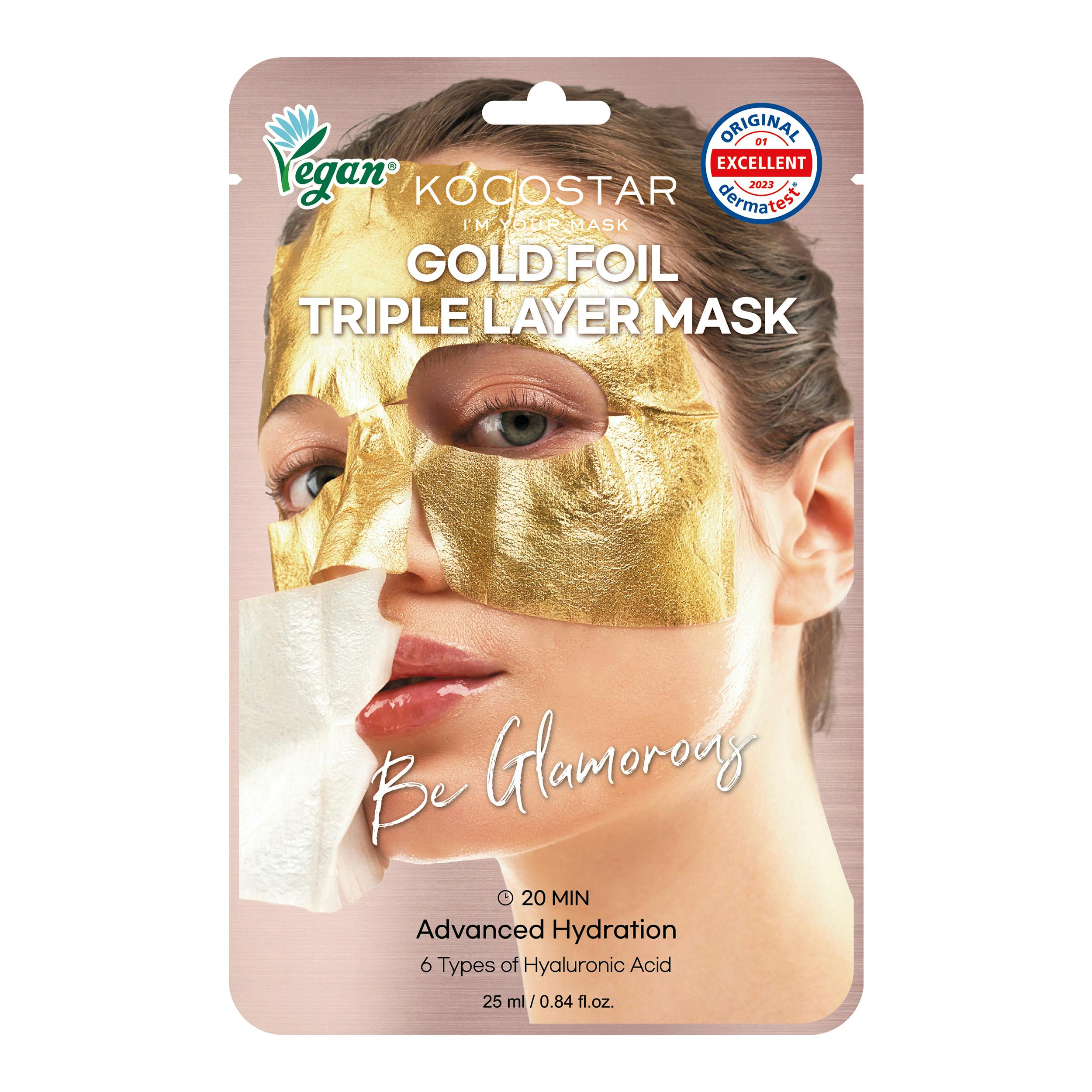 Kocostar Premium Gold Foil Triple Layer Mask 1 st