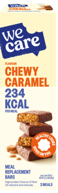 WeCare Meal replacement bars chewy caramel 6x116G