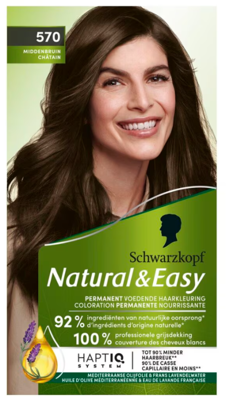 Schwarzkopf Natural & easy 570 middenbruin haarkleuring 1 Stuk