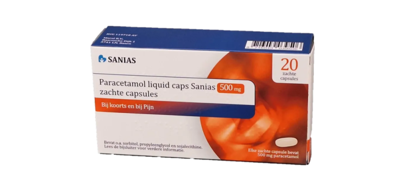 Sanias Paracetamol 500 mg liquid caps 20 Capsules