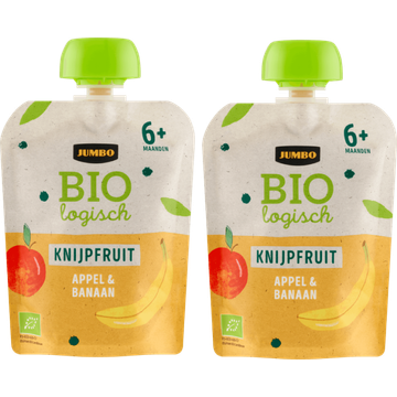 Jumbo umbo Biologisch Knijpfruit Appel & Banaan 6+ Maanden 2 x 90g