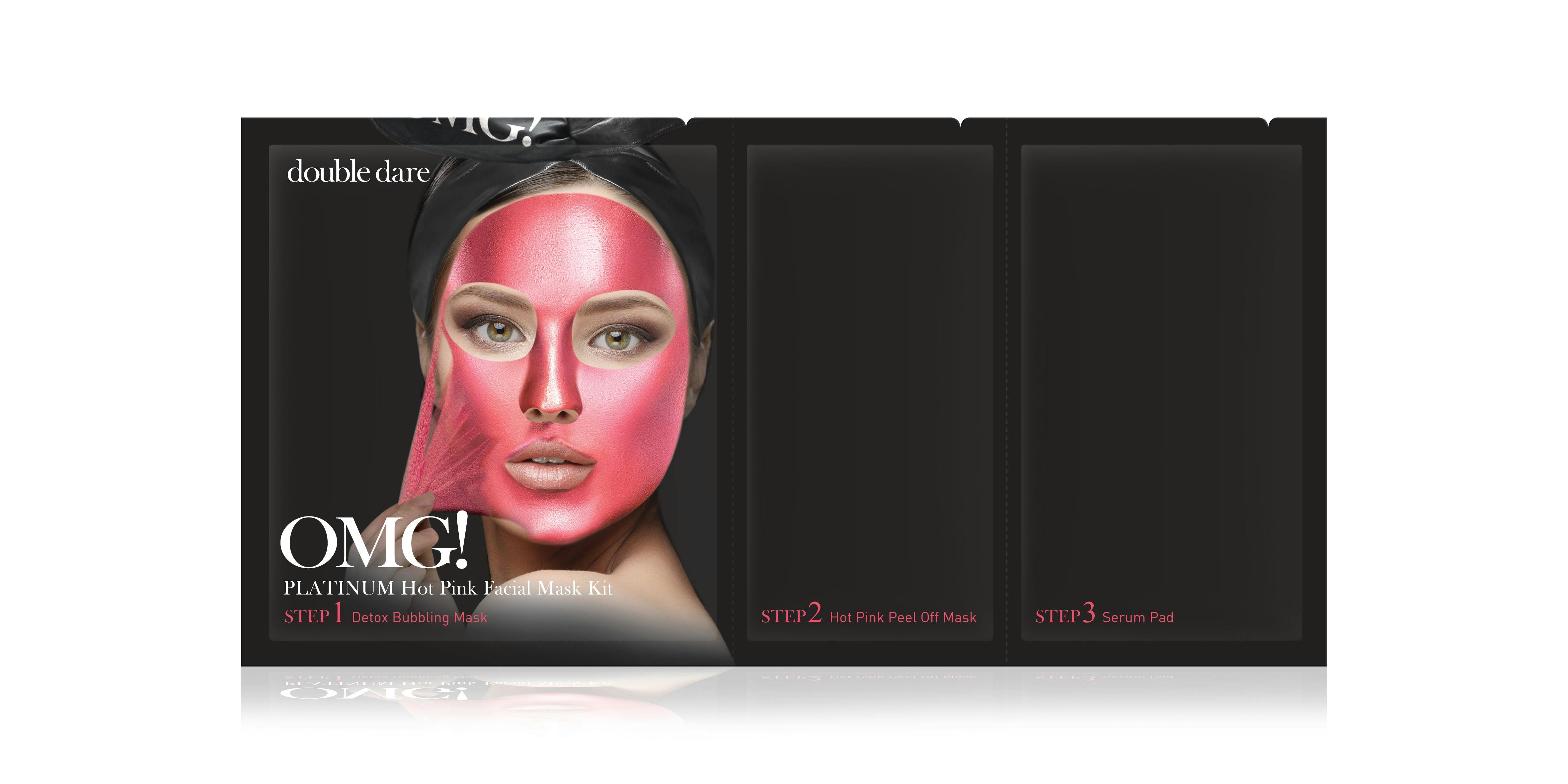 Double Dare OMG! Platinum Hot Pink Facial Mask Kit 18 g + 10 g + 3 g