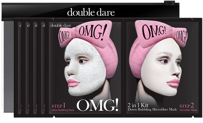 OMG! Double Dare 2 in 1 Kit Bubbling Microfiber Mask 5 st