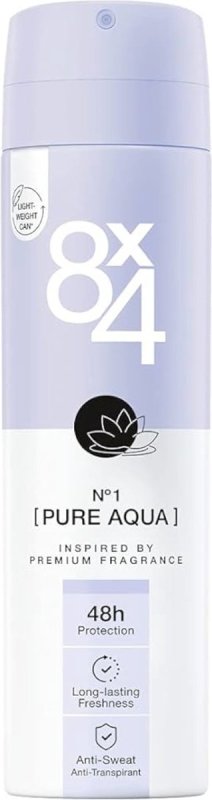 8X4 Deospray - no.1 pure aqua 150ML