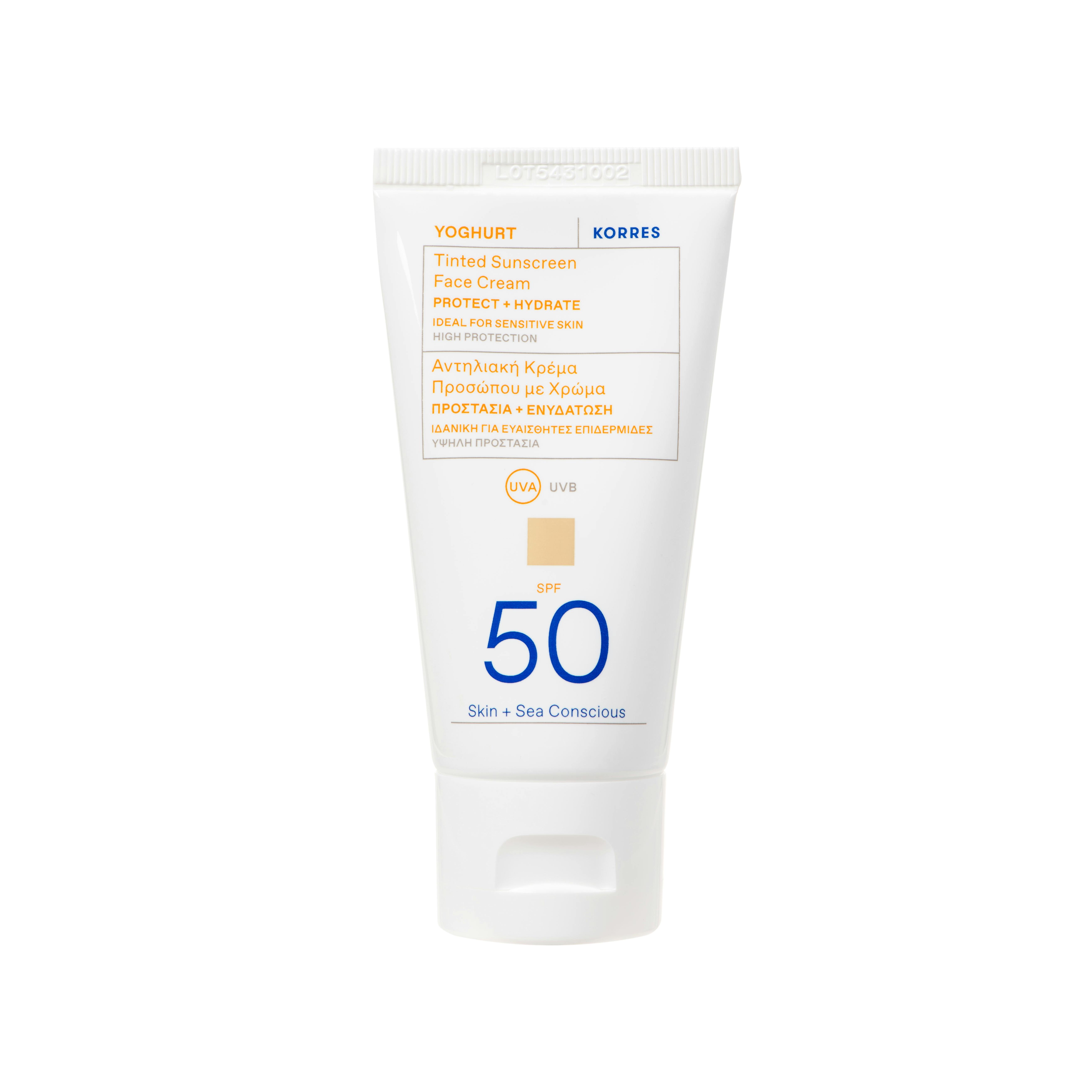 Korres Yoghurt Tinted Sunscreen Face Cream SPF50 50 ml